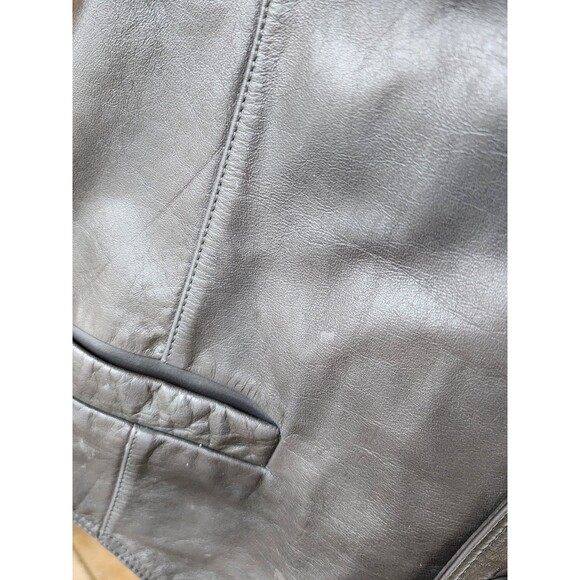 Wilsons Suede & Leather Co. Vintage Brown Leather Vest Lined Sz 44 Biker Western - Picture 3 of 9